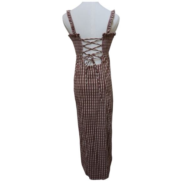 Free People Lucinda Plaid Print Tank Midi Dress in Lavendar Combo Size M - Picture 11 of 14